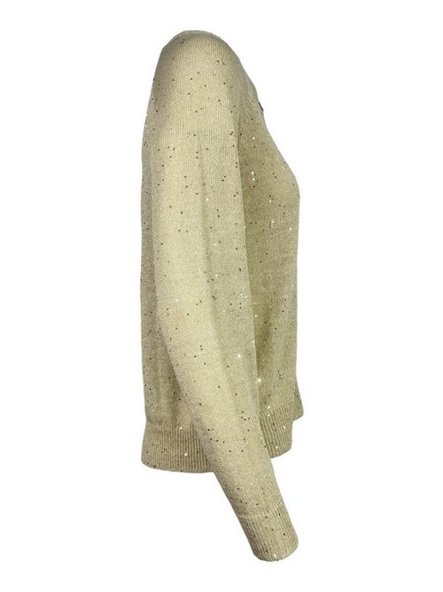 cardigan donna con paillettes sabbia A rovescio | 2615/15059